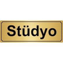 Stüdyo Yönlendirme Levhası 7Cmx20Cm Altın Renk Metal