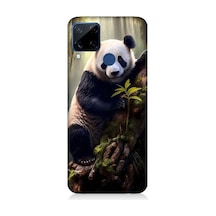 Realme C15 Uyumlu Panda Ve Ağaç Desenli Silikon Kılıf