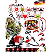 Eisenn Es-1200 Olive 12 Parça Full Set Sırt Tipi Zeytin Silkeme Hasat Toplama Tırpan Motoru