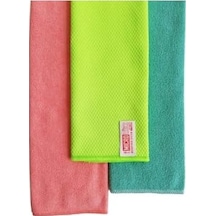 3 Lü Mikrofiber Temizlik Bezi Seti 2 Havlu + 1 Bez Yüksek Emici, İz Bırakmayan Mikrofiber Set 0
