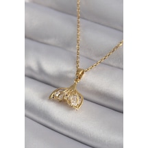 316l Çelik Gold Renk Zirkon Taşlı Balık Kuyruğu Model Kadın Kolye - Tj-bko8348 Çok renkli
