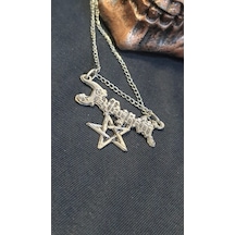 Pentagram Yazılı Kolye Gümüş