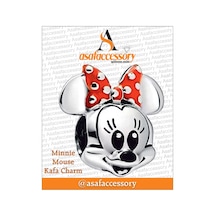 Minnie Mouse Kafa Charm Gümüş Kaplama