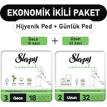 Sleepy Natural Ultra Ped Gece 18'li + Uzun Günlük Ped 32'li