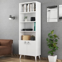 Ferniso Mobilya 2 Kapaklı Kitaplık Beyaz