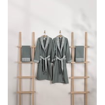 Limira 4'lü Set Yeşil Pamuk 2 Bornoz 1 S-m - 1 L-xl 2 Çeyiz Havlu 50x90 2240 Yeşil