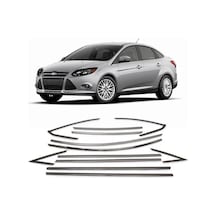 Ford Focus 3 Sedan 12 Parça Paslanmaz Çelik Krom Cam Çıta Seti