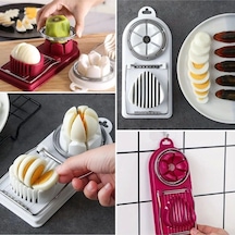 Çok Fonksiyonlu Eşit Yumurta Meyve Sebze Dilimleyici Kesici Aparat Karışık Renk 1 Adet Çok Renkli