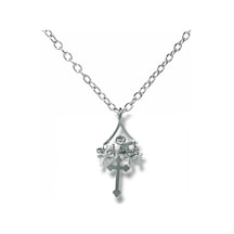 Gotik Haç Figürlü Unisex Kolye 60 Cm Zincirli, Alternatif Metal Takı Çelik