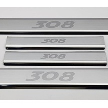 Peugeot 308 Krom Kapı Eşiği 4 Parça Paslanmaz Çelik