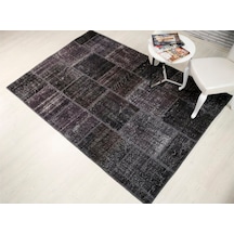 Patchwork El Dokuma Antik Anadolu Halısı Black Hole Siyah