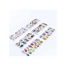 6 Adet Kabartmalı Yapışkan Sticker, Hayvanlar Alemi Abanoz