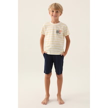 Rolypoly Wave Surf Krem Erkek Çocuk Bermuda Takım 5274-42957 Krem