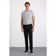 Süvari Siyah Slim Karışık Desen Armürlü Normal Bel Casual Pantolon Pn2020500767-s09