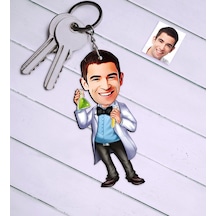 Kişiye Özel Bay Kimya Öğretmeni Karikatür Anahtarlık - 3