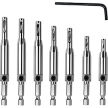 Xurunkeji Menteşe Ucu Seti Ahşap İşleme Kapı Ve Pencere Menteşe Deliği Açıcı Konumlandırma Delme Seti Altıgen Saplı Ucu