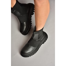 Fox Shoes T312101909 Siyah Kalın Tabanlı Kadın Bot Siyah
