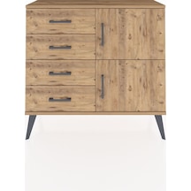 Arges Şifonyer Tek Raflı 4 Çekmeceli 2 Kapaklı 88x30x80 Çam-çam Çam