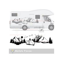 Özgür Hayat Orman Manzara Pusula Karavan Oto Sticker
