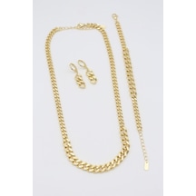 Vıp Kolye Set 14 K-17260 40+5cm Çok REnkli