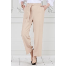 Sevitli Beli Bağlamalı Bol Paça Pantolon-bej-3667-bej Bej