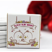 Dark Brown Aşkım Olur Musun Yazılı Bitter ve Sütlü Madlen Çikolata 48 Adet