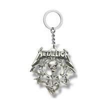 Metallica Gothic Skull Gümüş Renk Unisex Metal Anahtarlık Rock Ve Metal Aksesuar