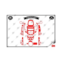Chavrolet Aveo 2012 Torpido Konsol Trim Göğüs Maun Kaplama Set 31 Parça Kırmızı Renk