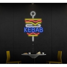 Kebab Yazılı Ve Şekilli Neon Tabela Mavi