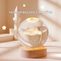 3d Yağmur Bulutu Desenli Kristal Top Usb Gece Lambası Ahşap Tabanlı Dekoratif Lamba Çok Renkli 3d Yağmur Bulutu Desenli Kristal Top Usb Gece Lambası Ahşap Tabanlı Dekoratif Lamba Çok Renkli