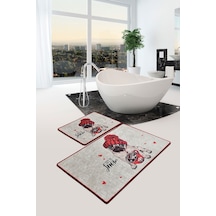 Let It Snow Djt 2 Lı Set Banyo Halısı, Paspas Çok Renkli