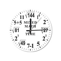 Matematik Işlemli Duvar Saati Beyaz