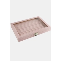 Hnrlıshp Cam Kapaklı Anfora Kumaş Kelepçe Yüzük Standı 24x34 Cm-açık Pembe