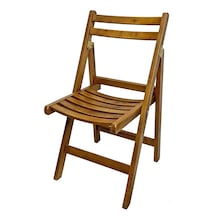 Burgaz Katlanır Ahşap Bahçe Balkon Sandalyesi -Kolçaksız
