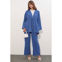 Bigdart Kadın Ayrobin Kimono Pantolon İkili Takım 30101- İndigo