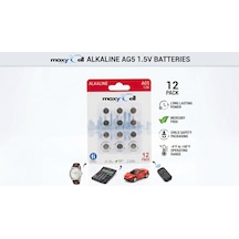 Maxycell 12 Adet Ag5 Lr754,393 1.5 V Alkalin Düğme Pil