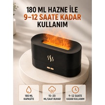 180 Ml Alev Efektli Aroma Difüzörü Ultrasonik Buharlı Aromaterapi Cihazı - Lisinya