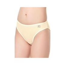 12 Li Paket Tutku Bayan Düz Bikini Külot Ten