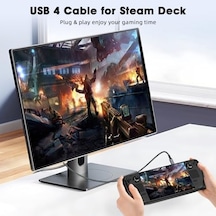 Fast Usb 4.0 40gbps, 240w, 8k60hz Usb4.0 Usb-c Kablosu 1 Metre Gri Klv-01