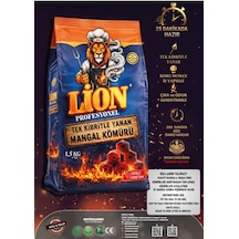 Lion Profesyonel Tek Kibritle Yanan Mangal Kömürü 1,5kg Turuncu
