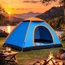 3 Kişilik Yarı Otomatik Kurulum Kamp Çadırı Suya Dayanıklı, Taşıma Çantalı Outdoor Aile Çadırı, Pi Çok Renkli