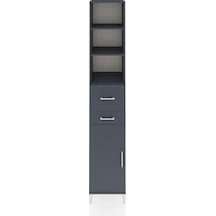 Hyperion Dolap 4 Raflı 2 Çekmeceli Tek Kapaklı 44x44x243 Antrasit-antrasit Antrasit