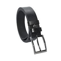 Süzer Deri Siyah Büyük Beden Hakiki Deri Düz Renk Dikişsiz 3.5 Cm.lik Erkek Klasik Kemer // 300-battal