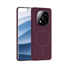Zore Redmi Note 14 Pro Plus Kılıf Magsafe Şarj Özellikli Ogaa Ruby Silikon Kapak - Mürdüm Şeffaf