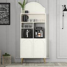 Lyon Kahve Köşesi 80cm - Krem / Altın
