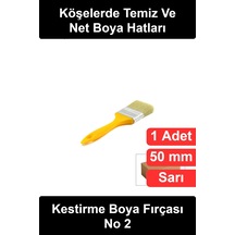 Boyafırçası Kestirme Boya Fırçası 50 Mm No 2 Sarı Saplı Ergonomik Profesyonel Boyacı Duvar Tavan Kö