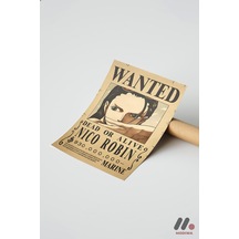 One Piece Nico Robin Wanted Poster, Çerçevesiz Yüksek Kalite Duvar Afişi - Anime Severlere Özel Hedi