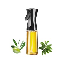 Cam Yağ Sprey Şişesi 200ml Manuel Basınçlı Zeytinyağı Püskürtücü, Gıda Uyumlu Yağ Şişesi, Airfryer, Salata Ve Fırın Yemekleri İçin Mutfak Spreyi, Çok Amaçlı Sprey Şişesi, Evınto Siyah