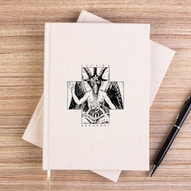 Baphomet Save Me Çizgisiz Kanvas Defter Krem