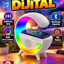 Kablosuz Şarjlı Bluetooth Hoparlör Rgb Gece Lambası, Fm Radyo Ve Nfc